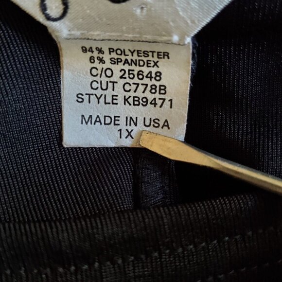 Vintage Fern Bratten Tank Tent Dress Women's 1X Black Knit Stretch Sleeveless - Picture 10 of 10